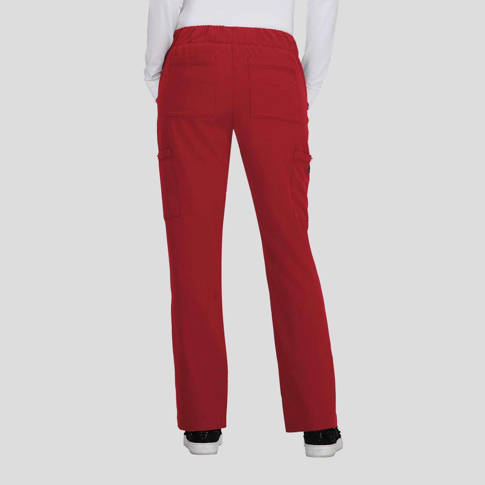 Betsey Johnson Buttercup Women's 6-Pocket Slim Fit Scrub Pants | Ruby
