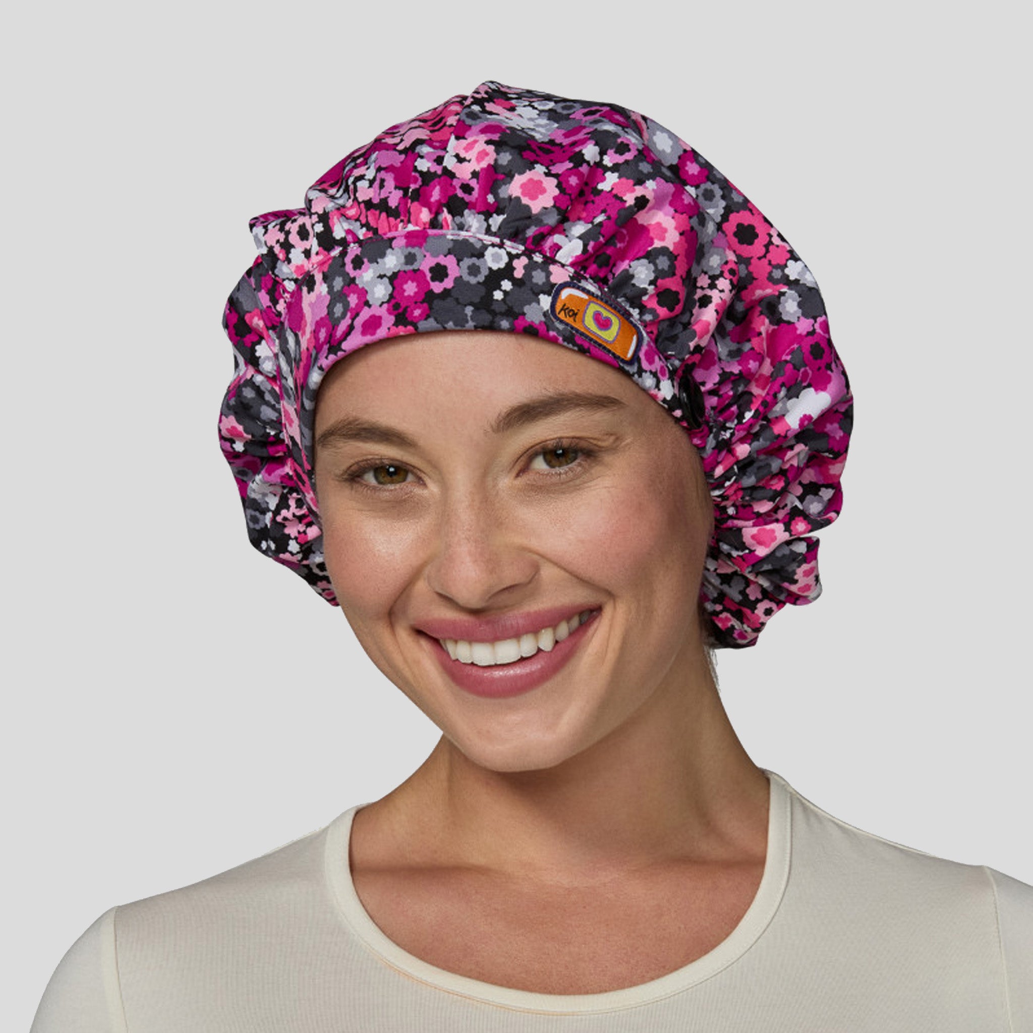 Ditsy Camo Bouffant Scrub Cap
