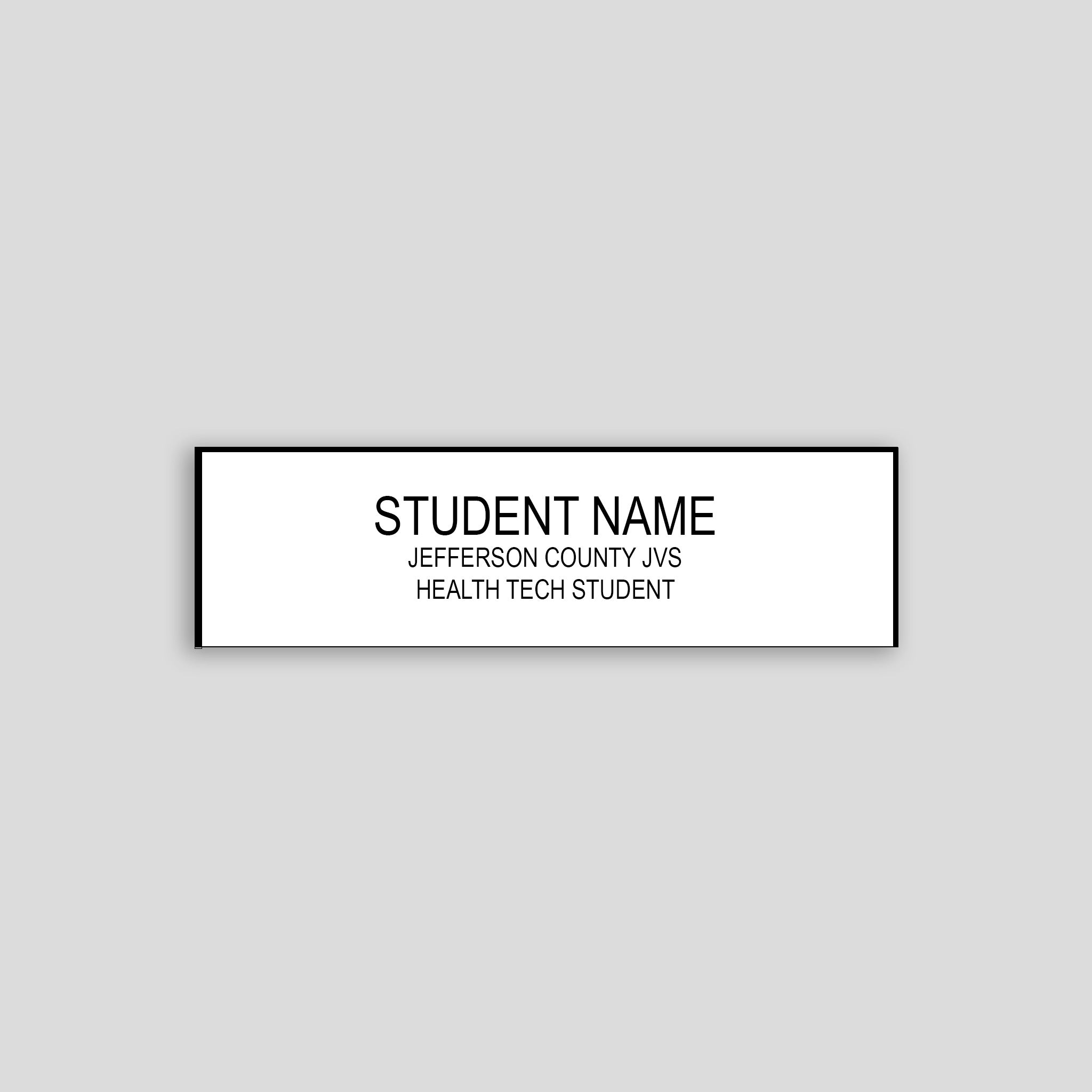 Name Badge | White/Black