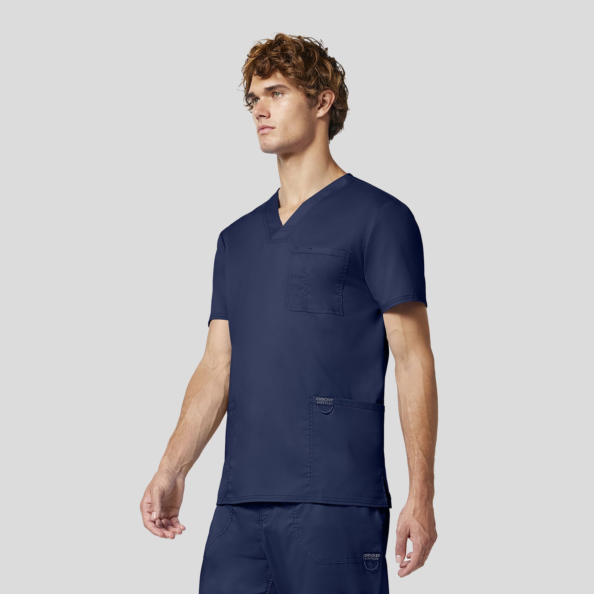 Men's Utility 3-Pocket V-Neck Scrub Top | Navy