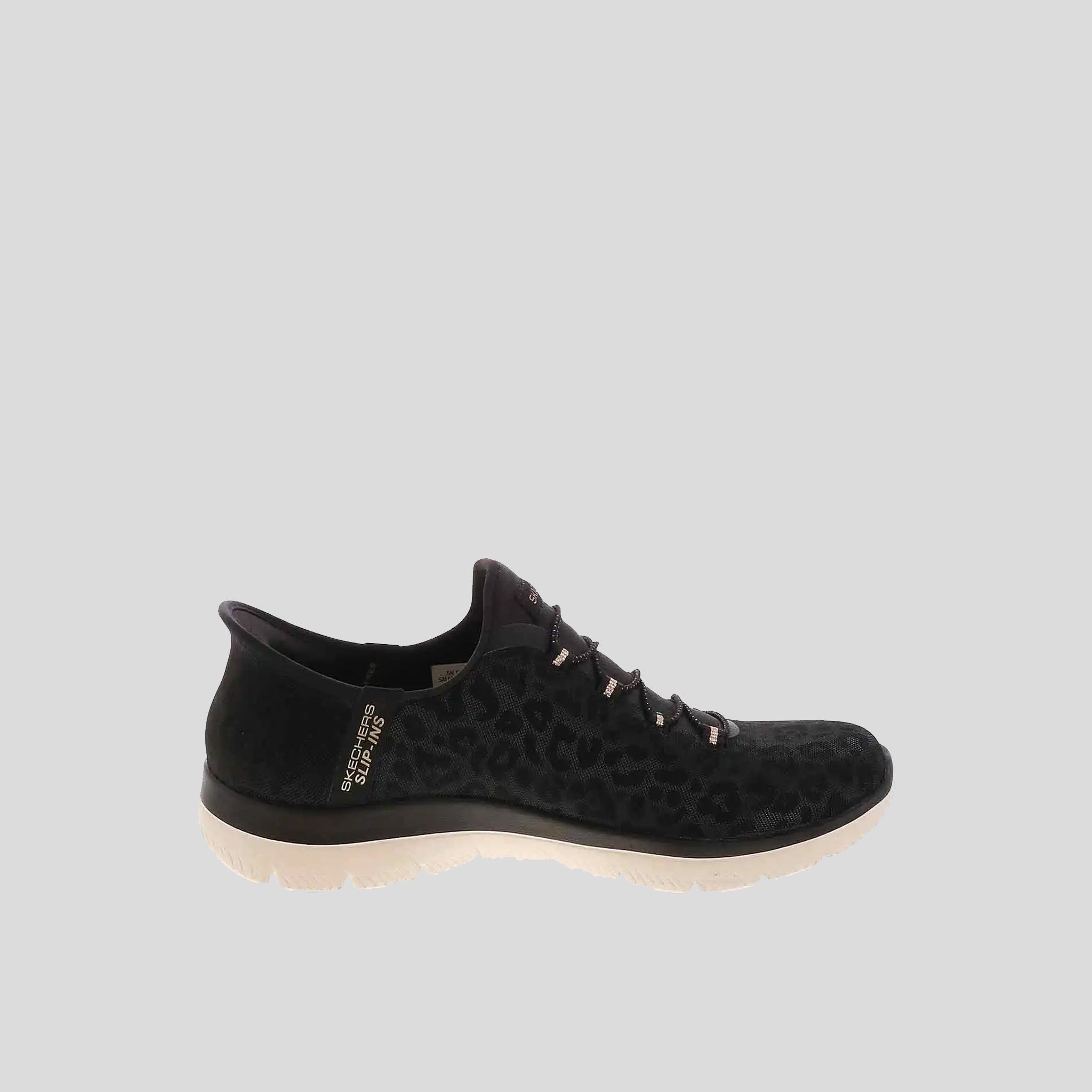 Skechers Slip-ins Arch Fit Summits Women’s Walking Shoe | Black Mesh/Gold Trim