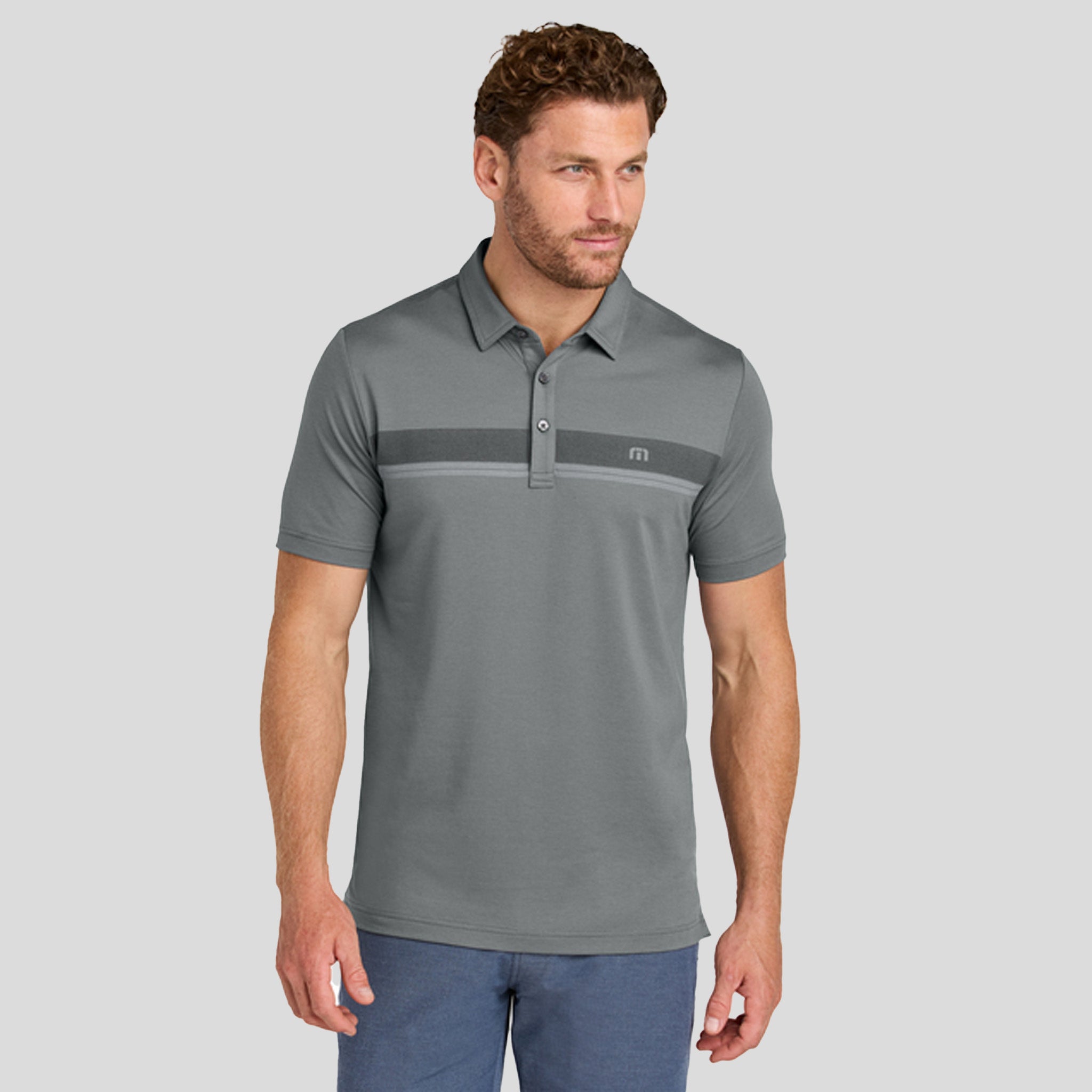 Glenview Stripe Polo | Quiet Shade Grey
