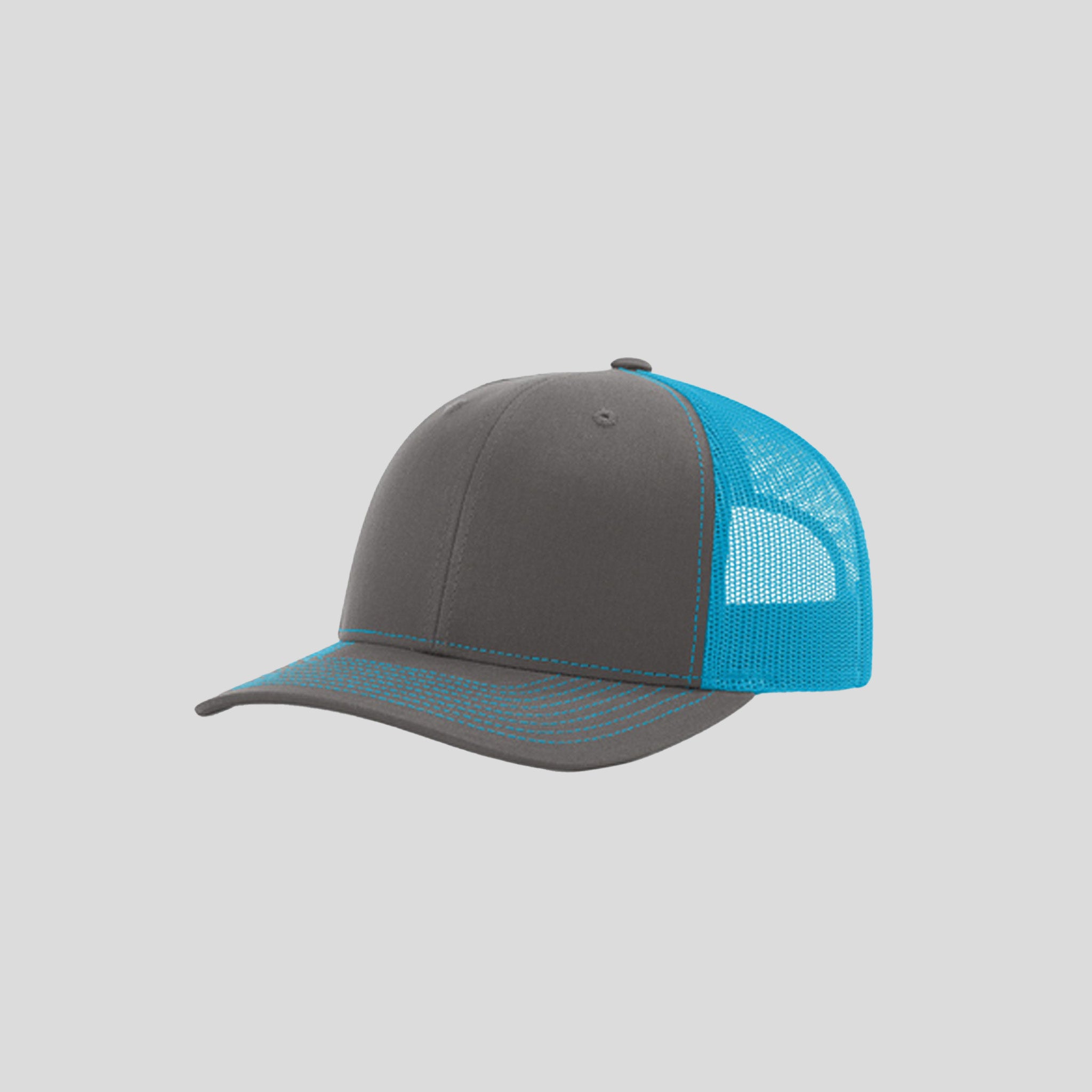 Richardson Trucker Cap | Charcoal/Neon Blue