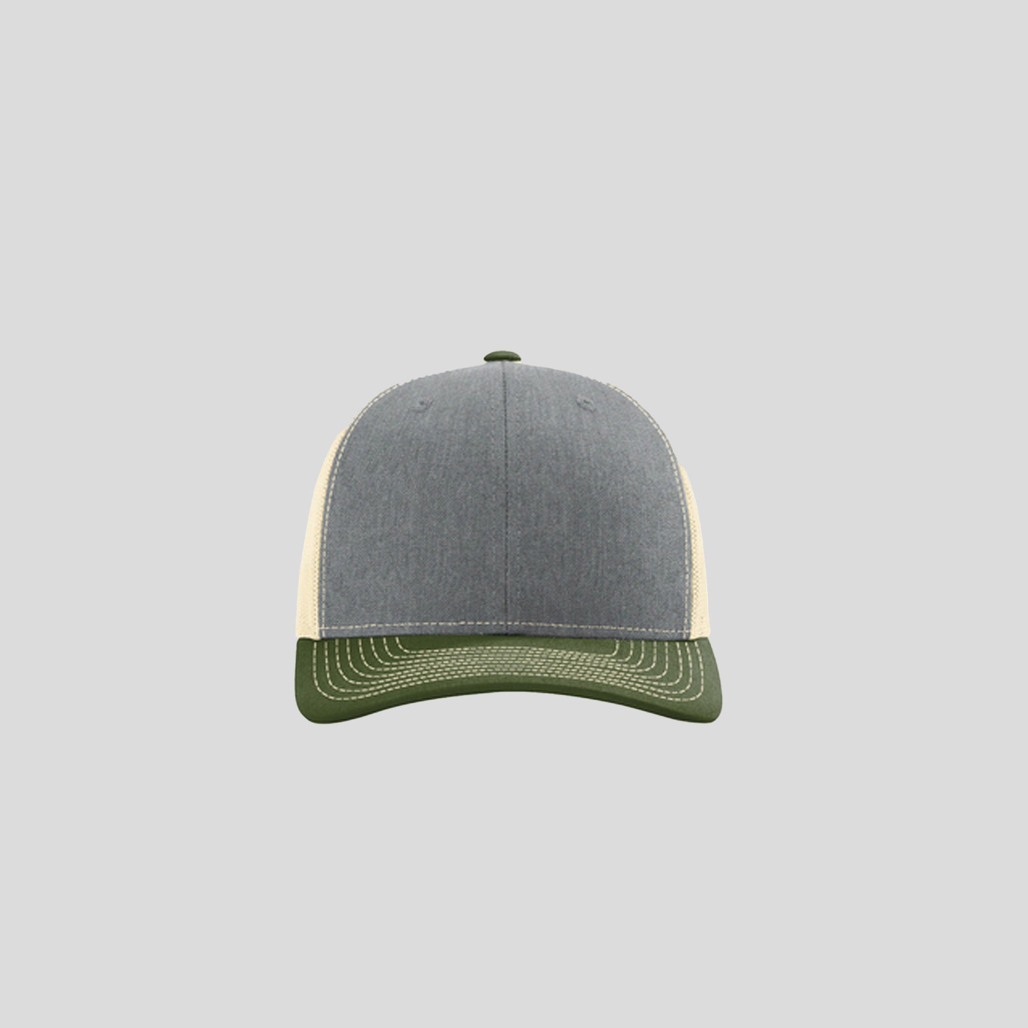Richardson Trucker Cap | Heather Grey/Birch/Army Olive
