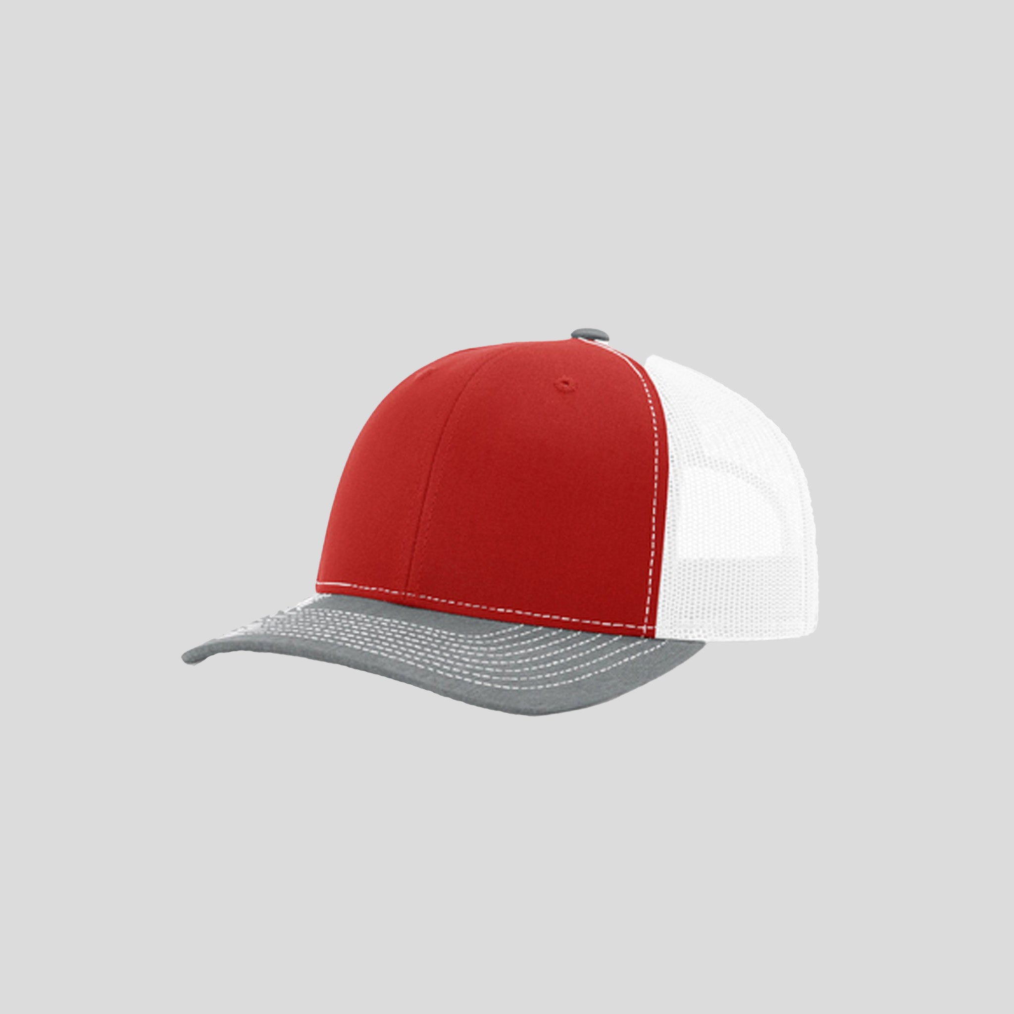 Richardson Trucker Cap | Red/White/Heather Grey