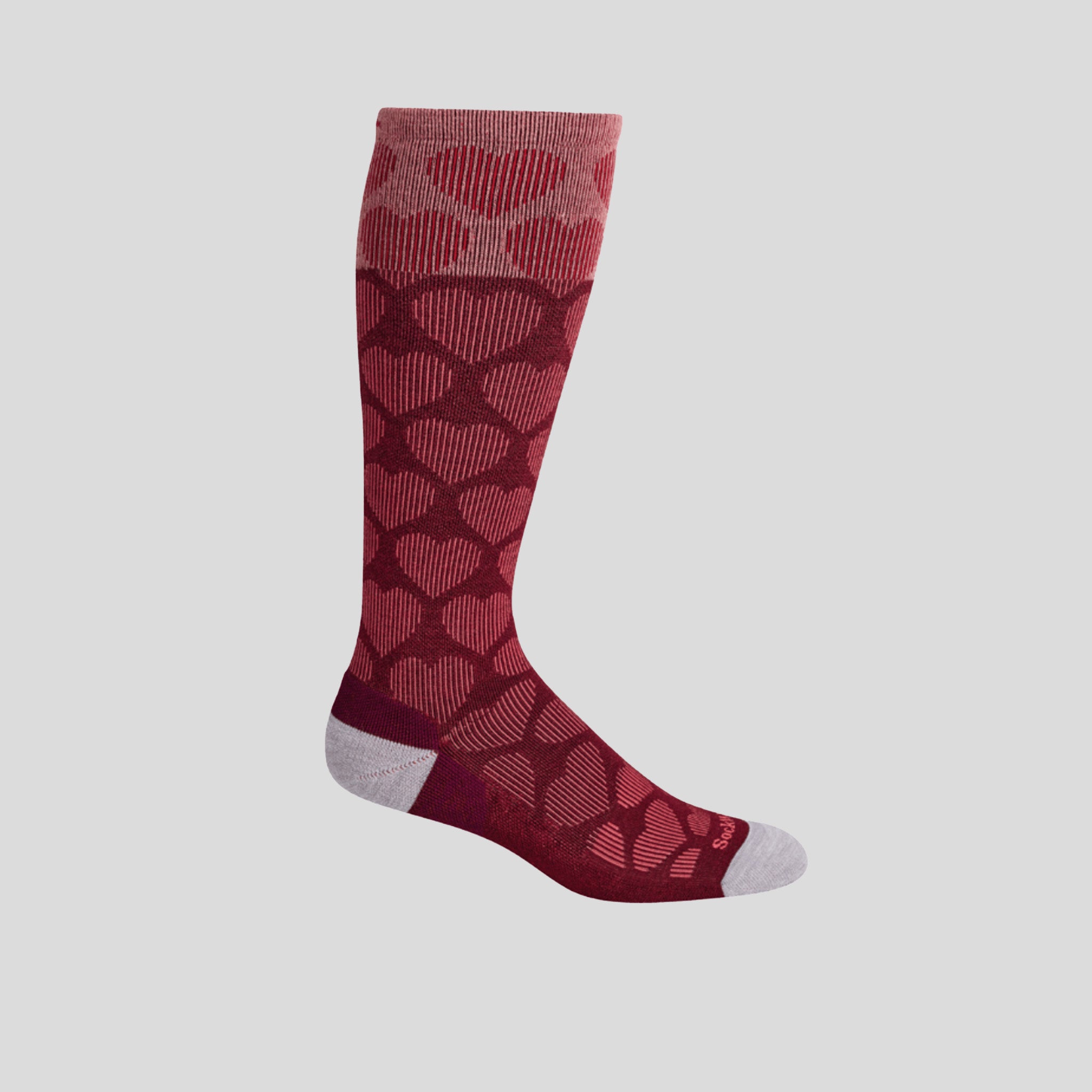 Heart Throb Moderate Graduated Compression Socks | Cranberry