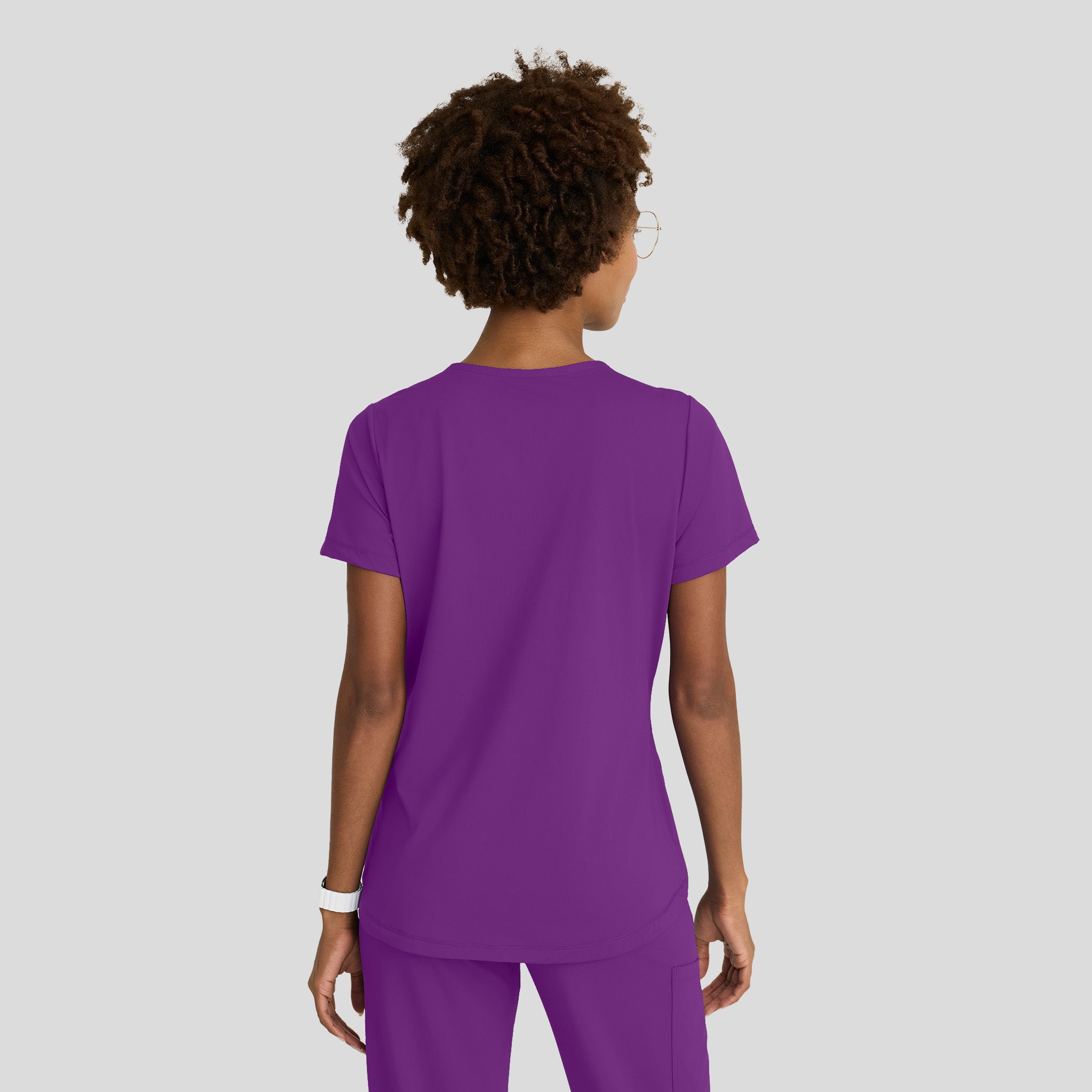 Serene 3-Pocket V-Neck Top | Violet Burst