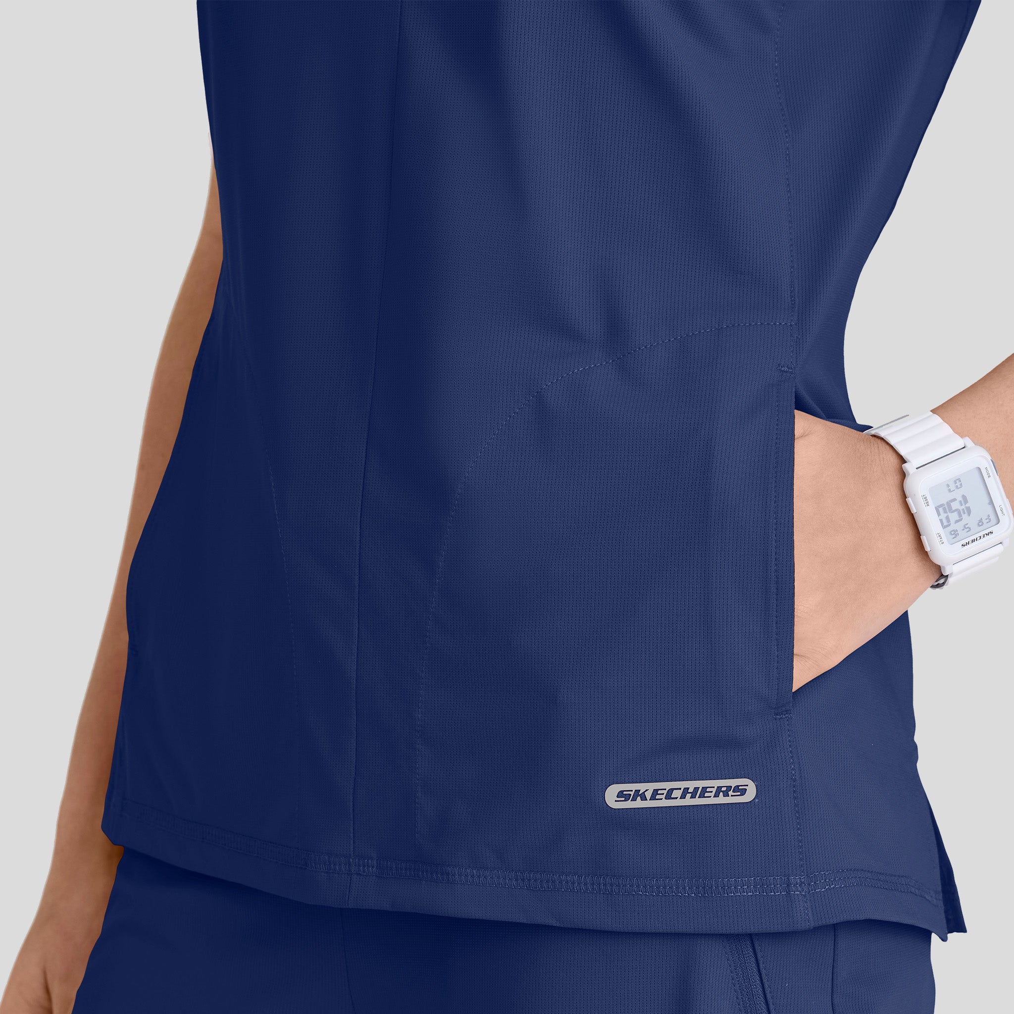 Glide 4 Pocket Banded Collar Top | Navy
