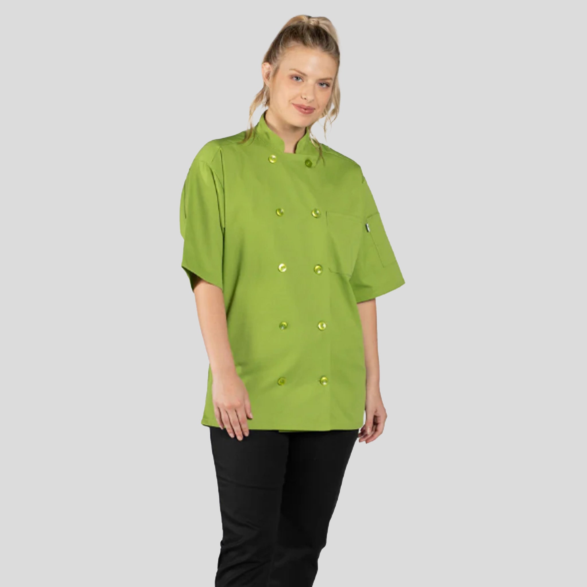 South Beach Short Sleeve Chef Coat | Avocado
