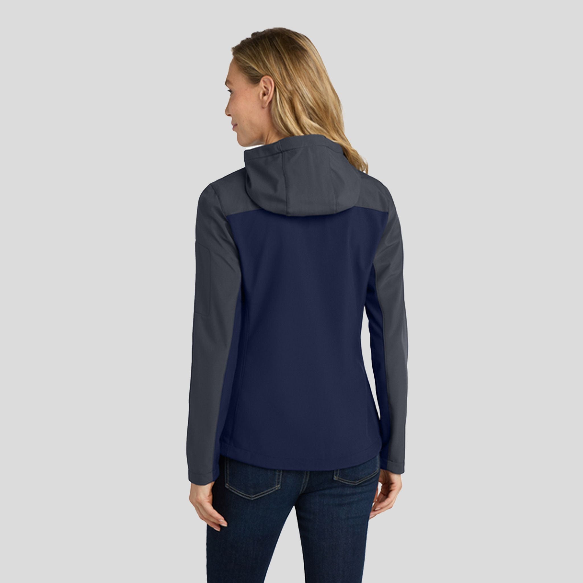 Women's Hooded Core Soft Shell Jacket | Dress Blue Navy/Battleship Grey