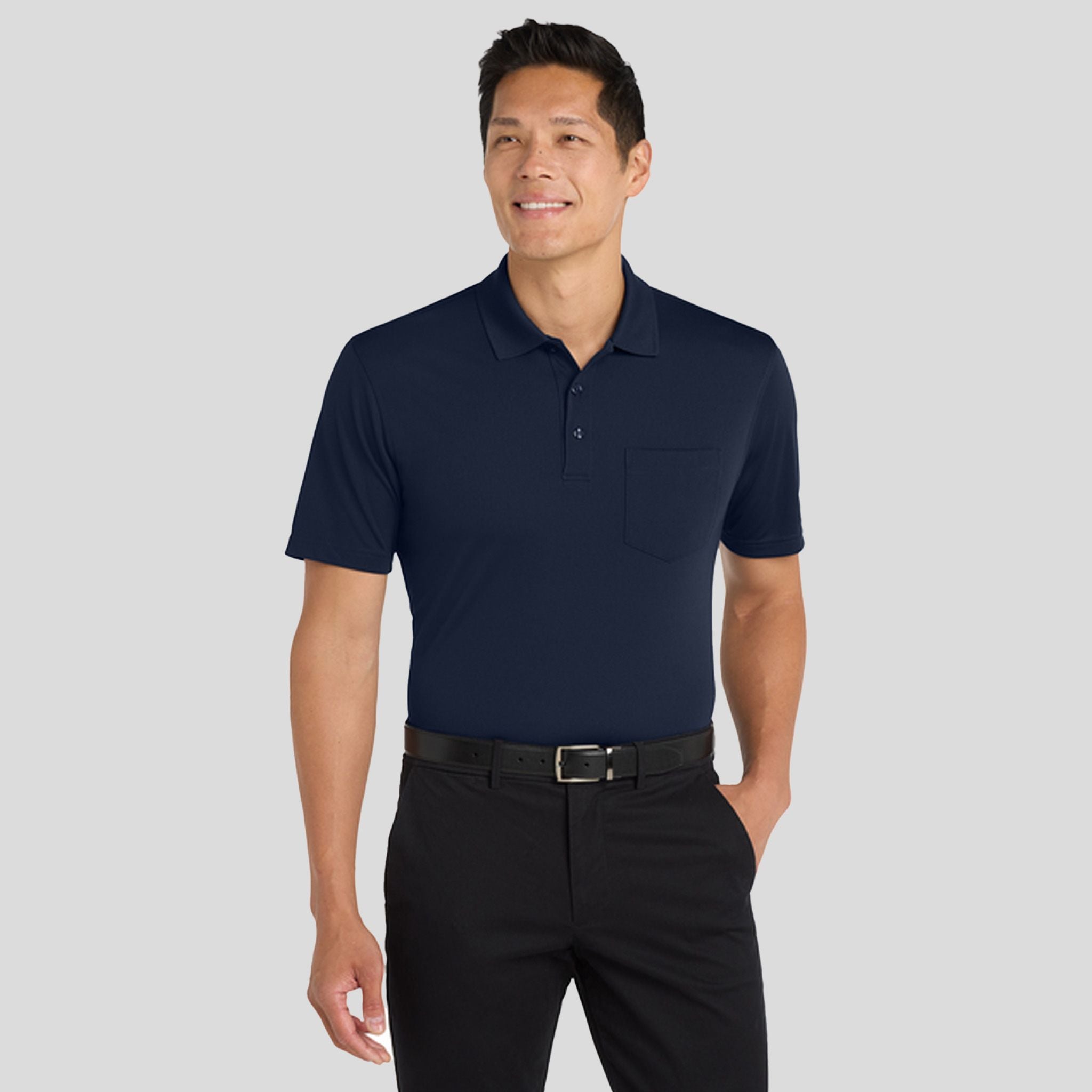 Dry Zoneยฎ UV Micro-Mesh Pocket Polo | River Blue Navy