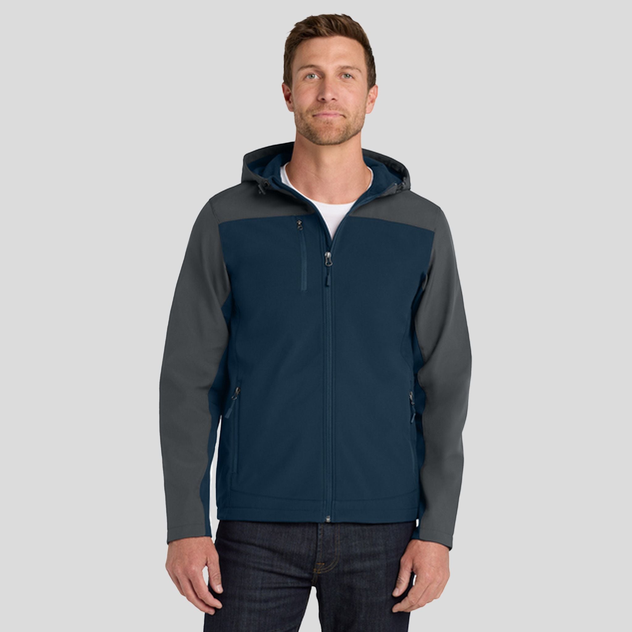 Hooded Core Soft Shell Jacket | Dress Blue Navy/Battleship Grey