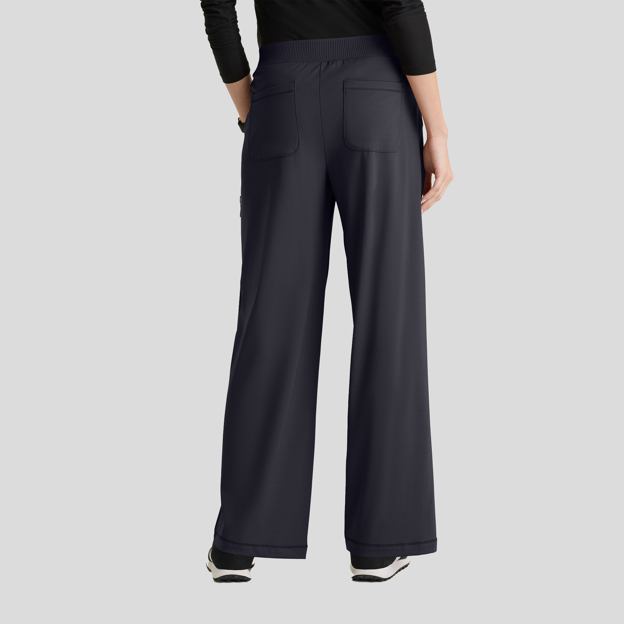 Crystal 7-Pocket Elastic Waistband Wide Leg Pant | Pewter