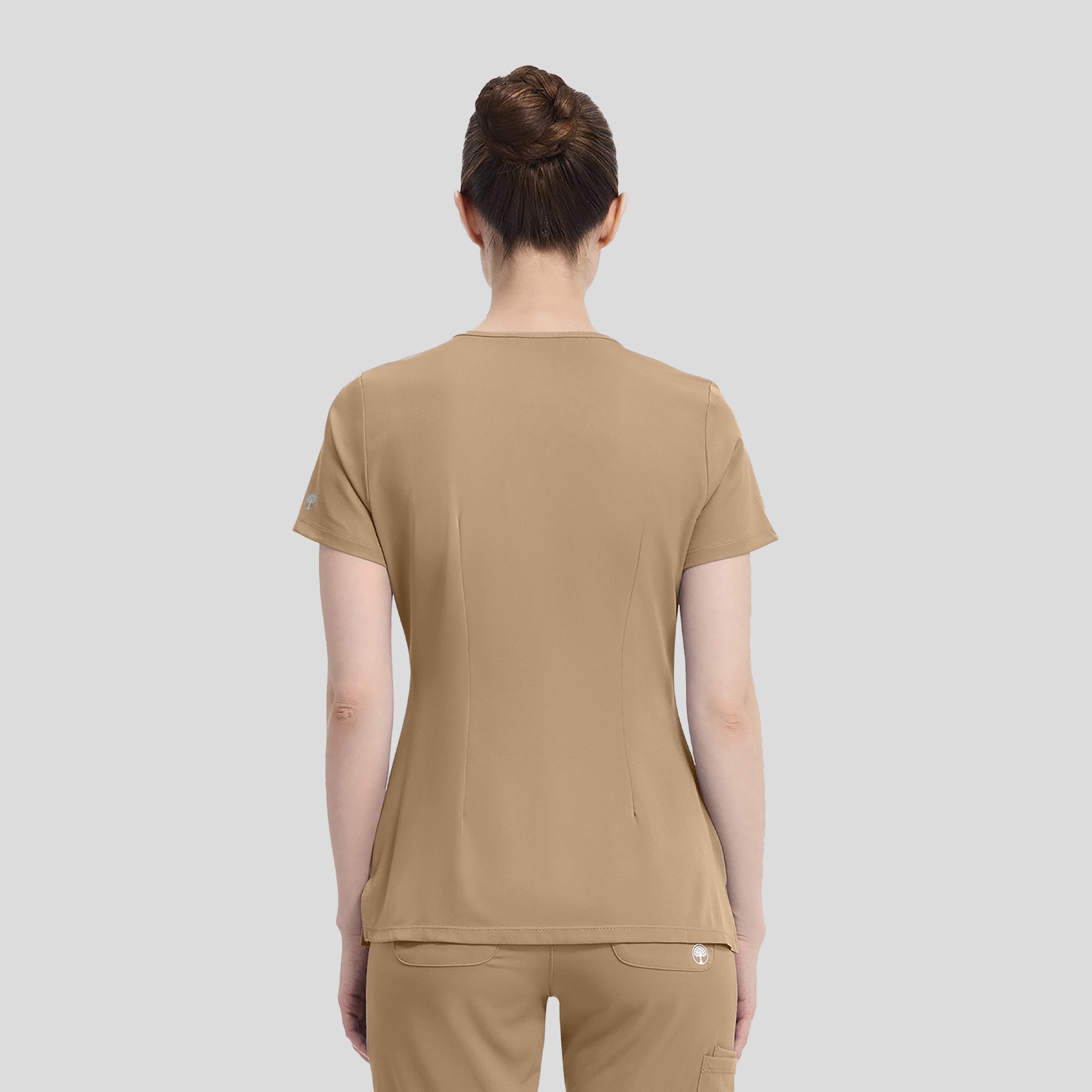 Women's Monica V-Neck Solid Scrub Top | Sand Dunes