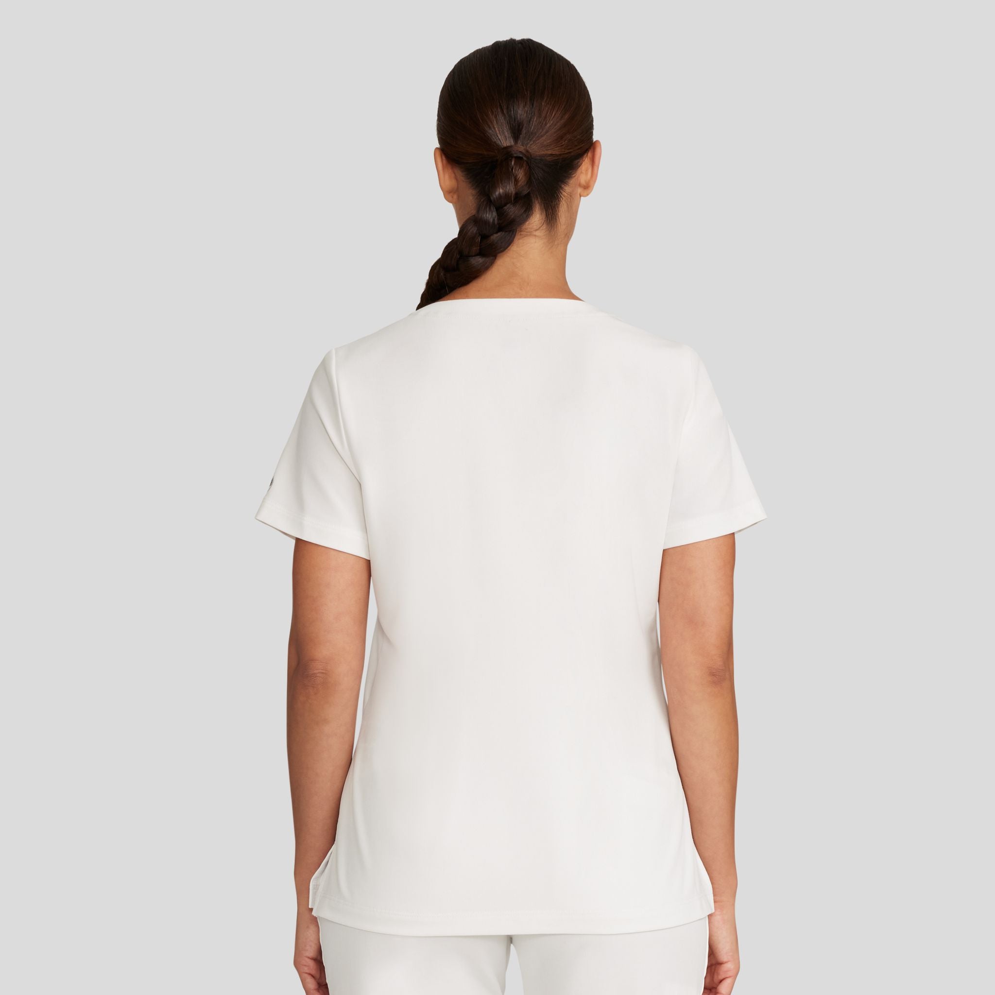 Women's Billie V-Neck Scrub Top | White Gardenia
