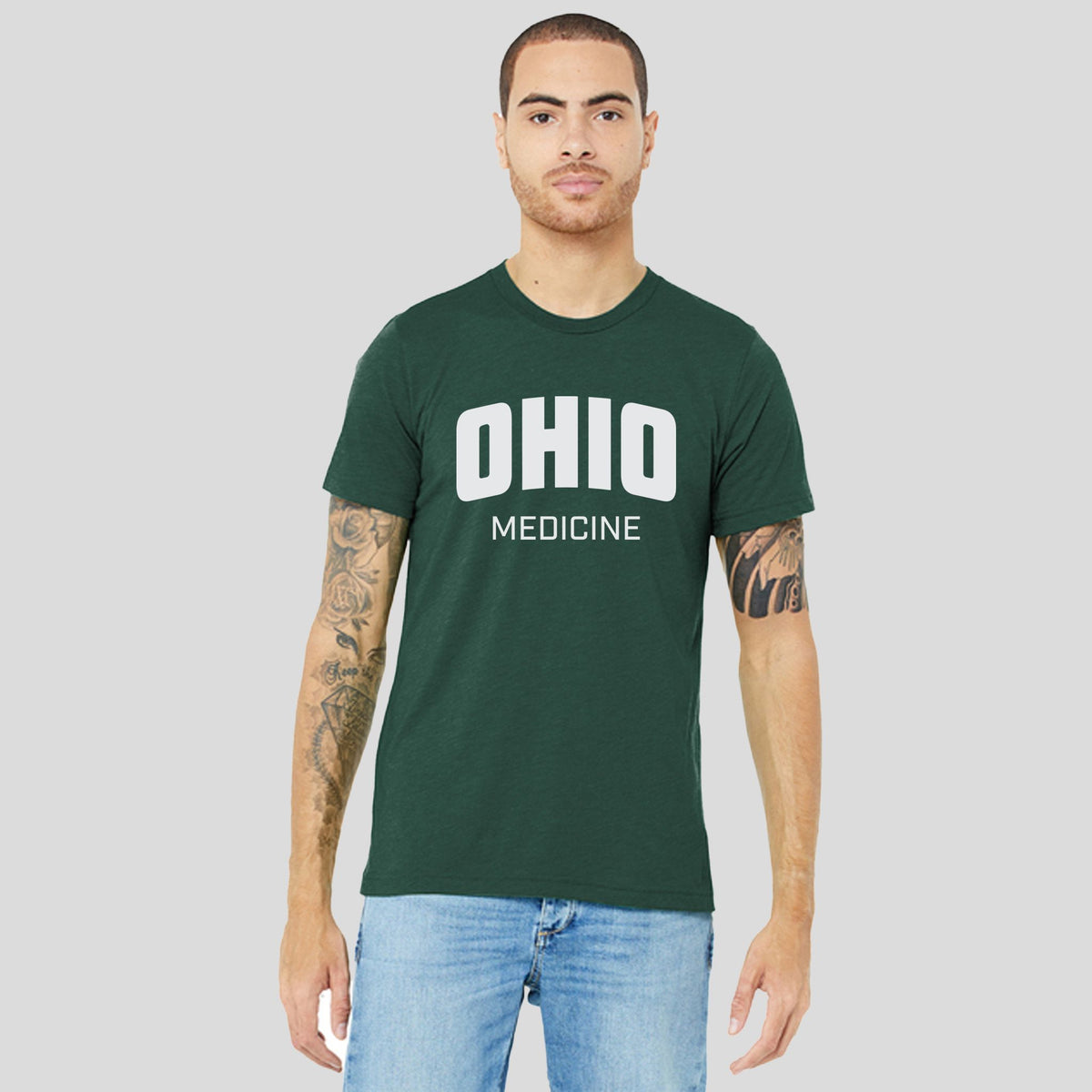 OU Unisex Triblend Short Sleeve Tee - Medicine Logo | Solid Forest