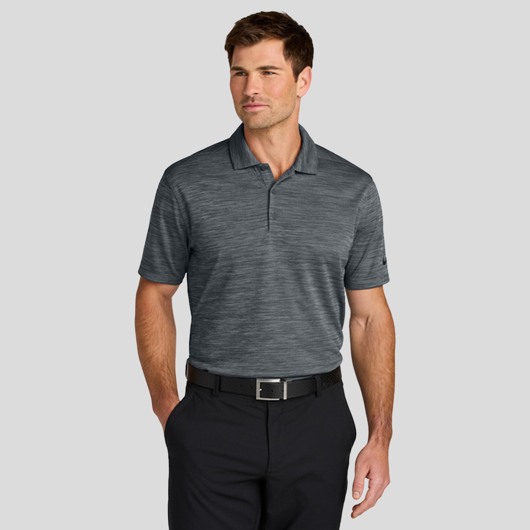 Dri-FIT Striated Polo | Dark Grey