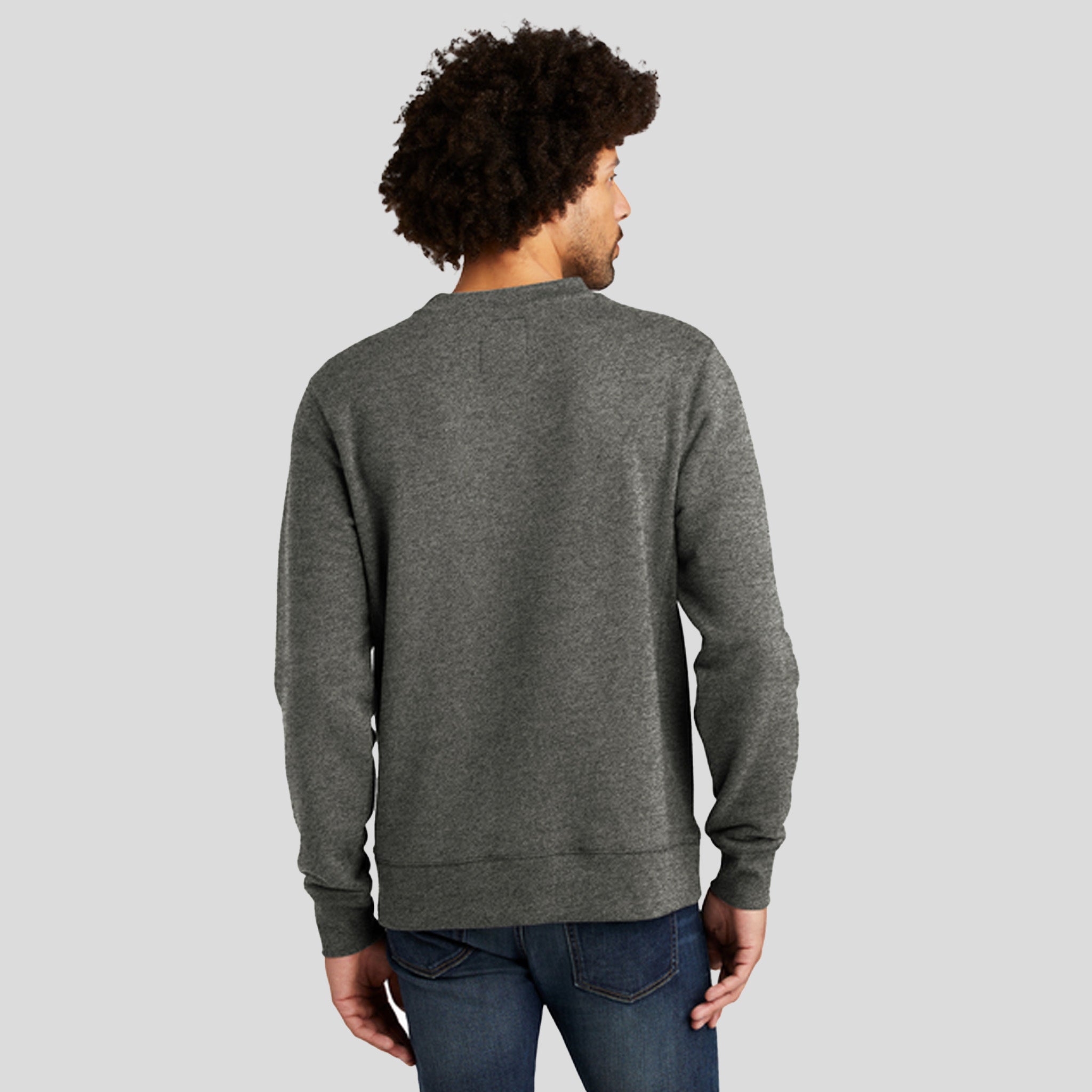 Men's French Terry Crew | Black Twist