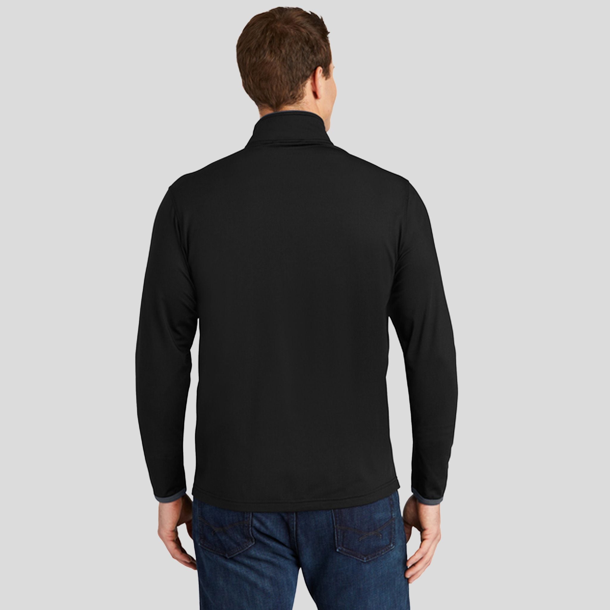 Sport-Wick® Stretch Contrast Full-Zip Jacket | Black/Charcoal Grey
